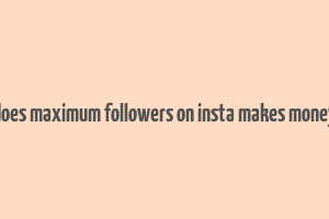 does maximum followers on insta makes money