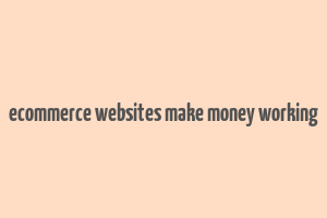 ecommerce websites make money working