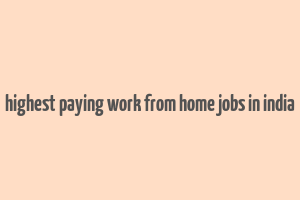 highest paying work from home jobs in india