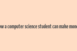 how a computer science student can make money