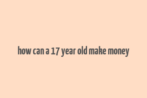 how can a 17 year old make money