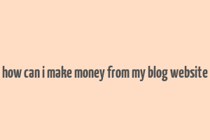 how can i make money from my blog website