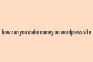 how can you make money on wordpress site