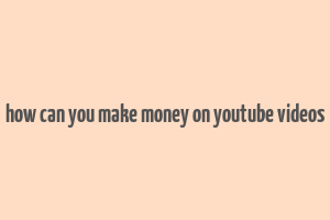 how can you make money on youtube videos