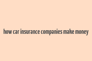 how car insurance companies make money