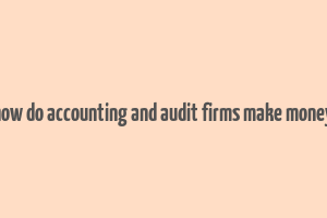 how do accounting and audit firms make money