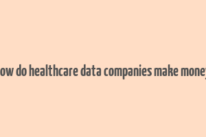 how do healthcare data companies make money