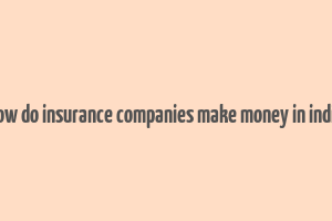 how do insurance companies make money in india