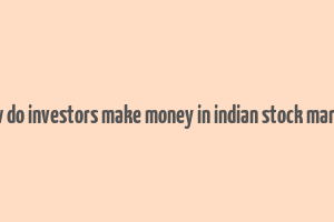 how do investors make money in indian stock market