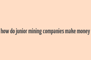 how do junior mining companies make money