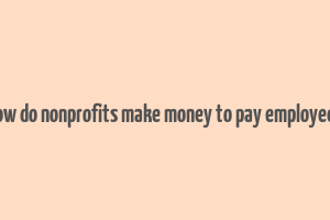 how do nonprofits make money to pay employees