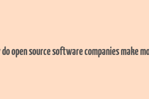 how do open source software companies make money