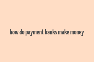 how do payment banks make money