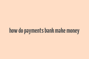 how do payments bank make money