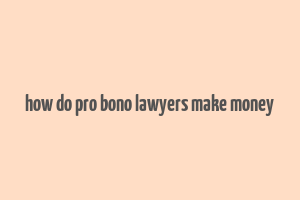 how do pro bono lawyers make money