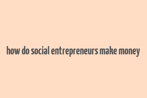 how do social entrepreneurs make money