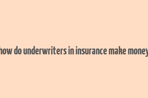 how do underwriters in insurance make money