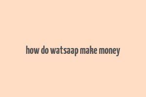 how do watsaap make money