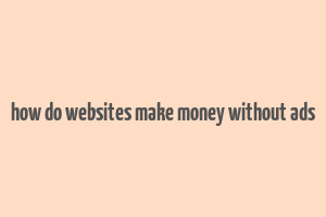 how do websites make money without ads