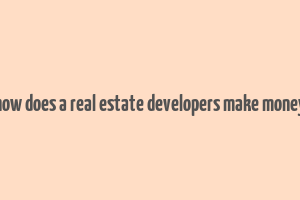 how does a real estate developers make money