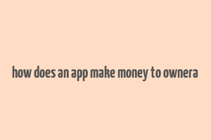 how does an app make money to ownera