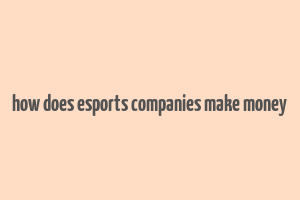 how does esports companies make money