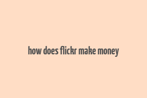 how does flickr make money