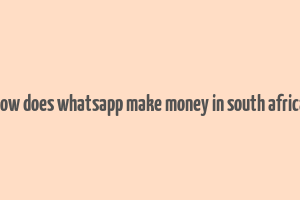 how does whatsapp make money in south africa