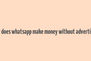 how does whatsapp make money without advertising