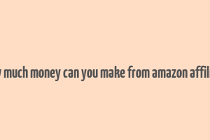 how much money can you make from amazon affiliate