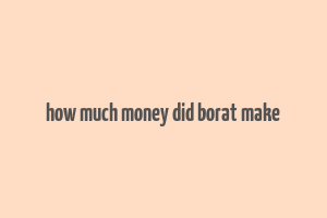 how much money did borat make