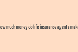 how much money do life insurance agents make