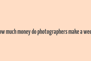 how much money do photographers make a week