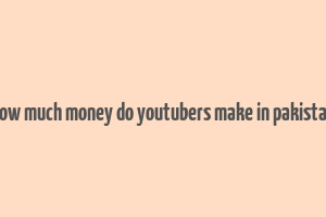 how much money do youtubers make in pakistan