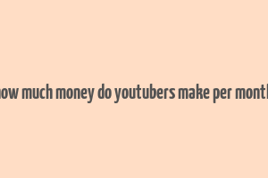 how much money do youtubers make per month