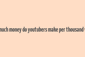 how much money do youtubers make per thousand views