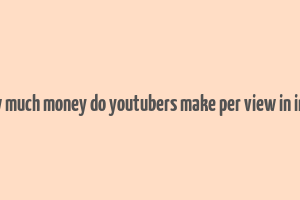 how much money do youtubers make per view in india