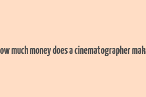 how much money does a cinematographer make