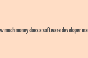 how much money does a software developer make