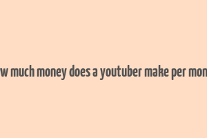 how much money does a youtuber make per month