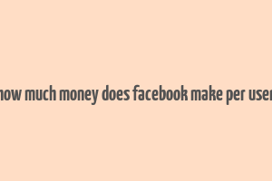 how much money does facebook make per user