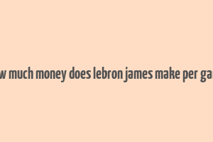 how much money does lebron james make per game