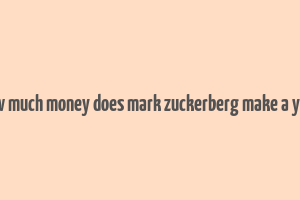 how much money does mark zuckerberg make a year