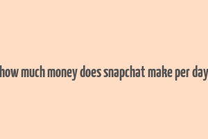 how much money does snapchat make per day