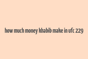 how much money khabib make in ufc 229