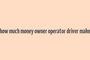 how much money owner operator driver make