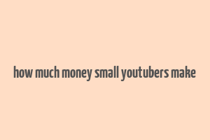 how much money small youtubers make