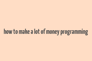 how to make a lot of money programming