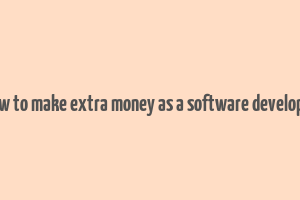 how to make extra money as a software developer