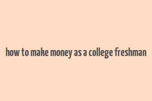 how to make money as a college freshman